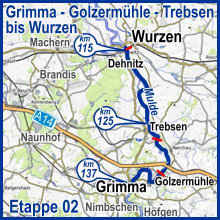 Wasserwanderkarte Etappe 2 Mulde ab Grimma Golzermühle Trebsen bis nach Wurzen 440x440ix