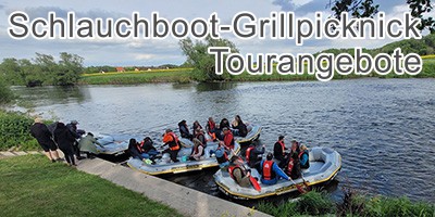 Gruppenangebot Schlauchboot - Grillpicknick - Touren auf dem Fluss Freiberger Mulde